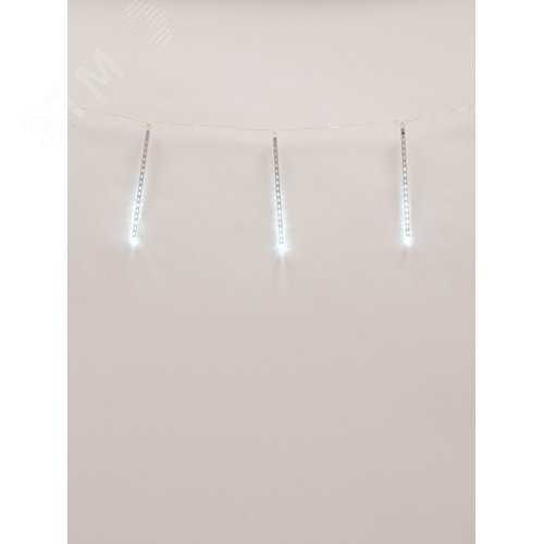 Гирлянда Занавес светодиодный фигурный Падающие звезды соединяемый 2,4х0,5м 8 подвесов 240 светодиодов прозрачный провод ULD-E2405-240/DTK WHITE IP44 METEOR - фото 4