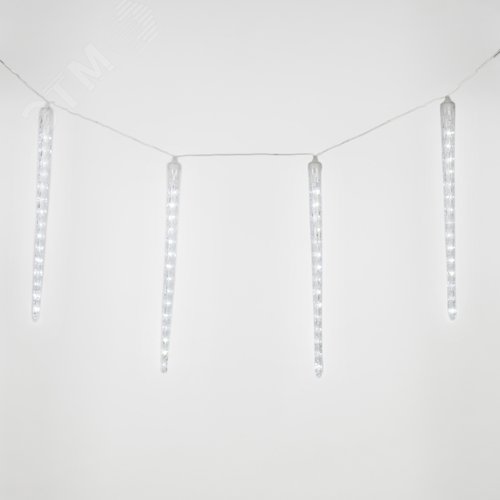 Гирлянда Занавес светодиодный фигурный Сосульки соединяемый 10 подвесов 300 светодиодов Размер 3х0,5м Цвет свечения белый IP44 прозрачный провод Упаковка картон ULD-E3005-300/DTK WHITE IP44 ICICLE - фото 2