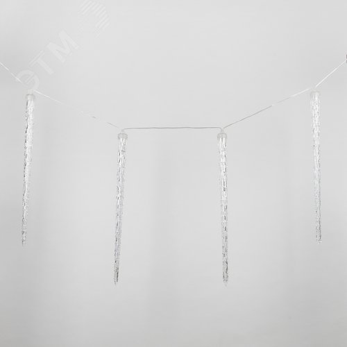 Гирлянда Занавес светодиодный фигурный Сосульки соединяемый 10 подвесов 300 светодиодов Размер 3х0,5м Цвет свечения белый IP44 прозрачный провод Упаковка картон ULD-E3005-300/DTK WHITE IP44 ICICLE - фото 3