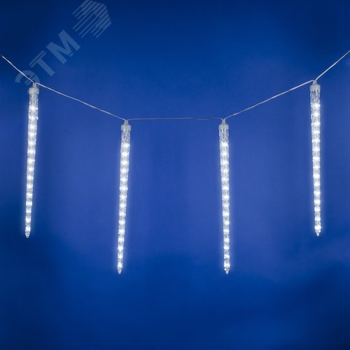 Гирлянда Занавес светодиодный фигурный Сосульки соединяемый 10 подвесов 300 светодиодов Размер 3х0,5м Цвет свечения белый IP44 прозрачный провод Упаковка картон ULD-E3005-300/DTK WHITE IP44 ICICLE - фото 5