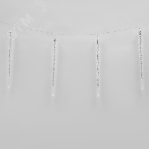 Гирлянда Занавес светодиодный фигурный Сосульки соединяемый 10 подвесов 300 светодиодов Размер 3х0,5м Цвет свечения синий IP44 прозрачный провод Упаковка картон ULD-E3005-300/DTK BLUE IP44 ICICLE - фото 2