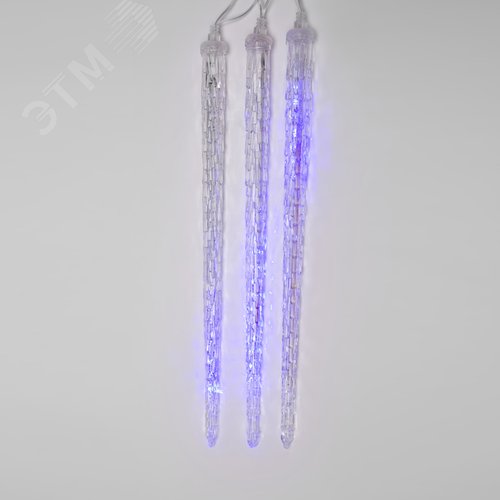 Гирлянда Занавес светодиодный фигурный Сосульки соединяемый 10 подвесов 300 светодиодов Размер 3х0,5м Цвет свечения синий IP44 прозрачный провод Упаковка картон ULD-E3005-300/DTK BLUE IP44 ICICLE - фото 4