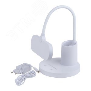 Светильник настольный светодиодный с подставкой под канцелярские принадлежностиUЛм-D603 10W/3000-6000K/DIM WHITE Сенсорный выключатель Диммер белый - фото 2