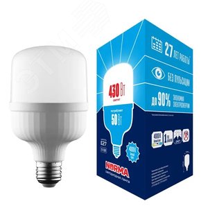 Лампа светодиодная матовая LED-M80-50W/4000K/E27/FR/NR cерия Norma 4000K - фото 1