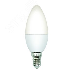 Лампа светодиодная LED-C37-5W/3000K/E14/FR/SLS Форма свеча матовая Теплый (3000K)