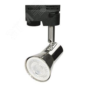 Светильник-прожектор UBL-Q323 GU10 NICKEL трековый. Под лампу GU10. Корпус под никель - фото 1
