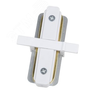 Соединитель UBX-Q123 R11 WHITE 1 POLYBAG для 2-х шинопроводов типа R, прямой внутренний. Однофазный белый - фото 1