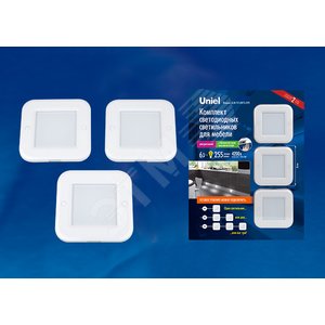 Светильник светодиодный ULM-F41-6W/4200K/DIM SENSOR IP20 WHITE накладной, ультратонкий с бесконтактным выключателем, диммер. Квадратный. 85х85х6,5мм. 255 Lm. Белый. - фото 2