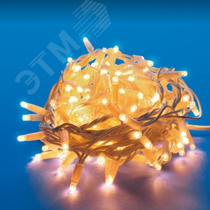 Гирлянда светодиодная 10 м 120 светодиодов теплый белый провод - фото 1