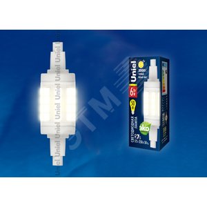 Лампа светодиодная LED 6вт 175-250в R7s 450Лм 3000K прозрачная - фото 2