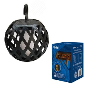 Изображение товара Гирлянда садовая на солнечной батарее USL-S-120/PM2000 FIRE BALLS Огненные шары 80 светодиодов Эффект пламени 1хАА Ni-Mh аккумулятор в/к IP44 (шт)