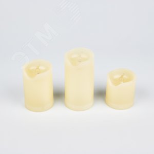 Изображение товара Фигура светодиодная ''Свеча'' на батарейках CR2032 (в/к) ULD-F060 WARM WHITE CANDLE SET3 в составе набора из 3 штук 1 светодиод Теплый белый свет (шт)