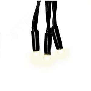 Бахрома светодиодная с эффектом мерцания 3м соединяемая 200 светодиодов теплый белый свет черный провод ULD-B3010-200/TBK WARM WHITE IP67 - фото 1