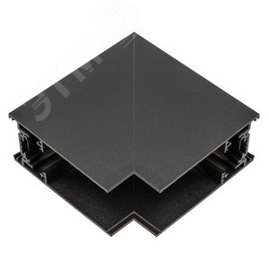 Коннектор UBX-MS22/35 BLACK для накладных магнитных шинопроводов, 35 мм. Угловой. Вертикальный. Черный. - фото 1