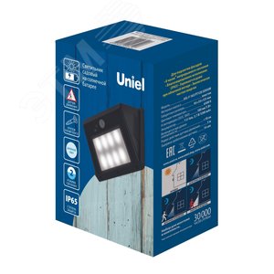 Светильник светодиодный садовый USL-F-163/PT120 SENSOR на солнечной батарее с датчиком движения. Белый свет. 1хАА Li-Io аккумулятор в/к. IP44 - фото 4