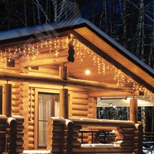 Бахрома светодиодная с эффектом мерцания 12м соединяемая 195 светодиодов теплый белый свет прозрачный провод ULD-B12006-195/TTK WARM WHITE IP44 - фото 2