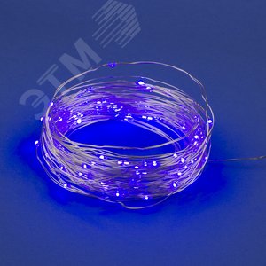 Гирлянда светодиодная на батарейках 3AA не в/к Роса 10 м 100 светодиодов Фиолетовый свет ULD-S1000-100/SCB/3AA PURPLE IP20 DEW Провод медный - фото 1