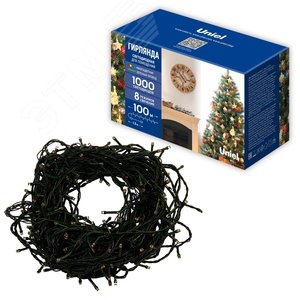 Гирлянда ULD-S10000-1000/DGA MULTI IP20 светодиодная, 100 м, 1000 светодиодов, разноцветный свет, зеленый провод - фото 1