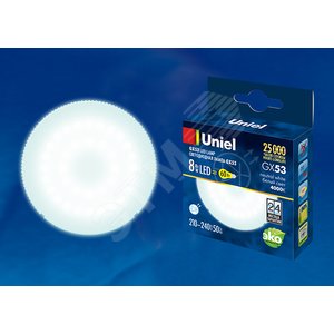 Лампа светодиодная GX53 LED 8вт 210-240В 670Лм 4000К матовая UL-00001671 Uniel - 2