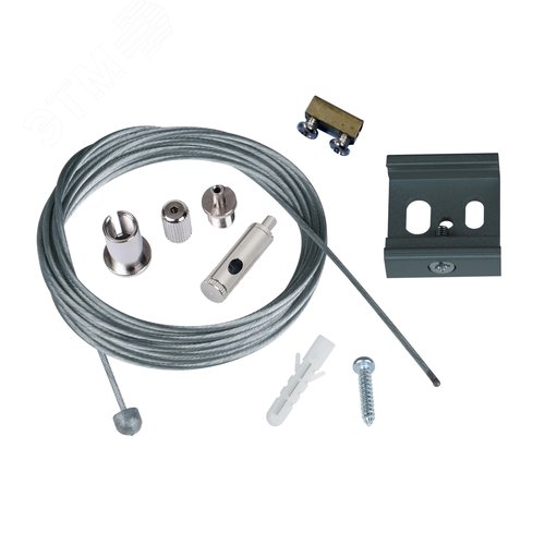 Набор для подвесного монтажа трехфазных шинопроводов Регулируемая длина Цвет серебряный UFB-H42 SILVER 1 POLYBAG - фото 2