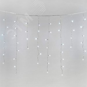 Бахрома светодиодная 20 м с пультом 480 светодиодов прозрачный провод ULD-B20007-480/DTA/RC WHITE IP44 - фото 1