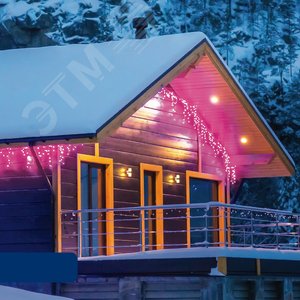 Бахрома светодиодная с эффектом мерцания 12м соединяемая 195 светодиодов розовый свет прозрачный провод ULD-B12006-195/TTK PINK IP44 - фото 2