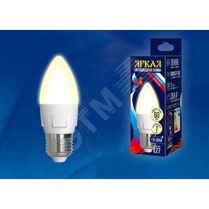 Лампа светодиодная LED 7вт 175-250В свеча матовая 600Лм Е27 3000К ЯРКАЯ - фото 2