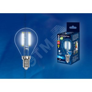 Лампа светодиодная LED 6вт 200-250В шар прозрачное 500Лм Е14 4000К Sky филамент - фото 2