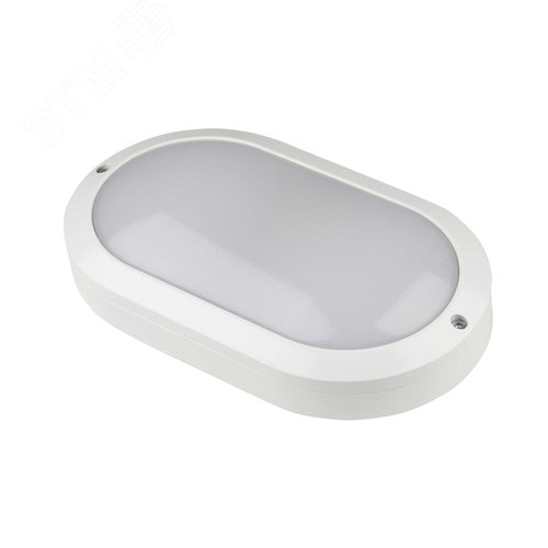 Светильник светодиодный влагозащищенный ULW-K14A 20W-5000K IP65 WHITE овал белый свет 5000K 2400 Лм 220X135 мм белый корпус - фото 1