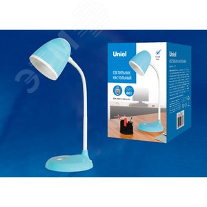 Светильник настольный TLI-228 BLUE E27 60W. ЦокольЕ27. Механический выключатель. Синий - фото 3