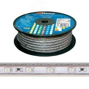 Светодиодная лента 60LED/m-10мм-IP67-220V-8W/m W 4000К марка ULS-2835