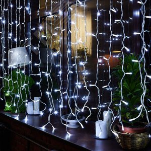 Гирлянда Занавес светодиодный с эффектом мерцания 3х2 м Соединяемый 240 светодиодов белый провод ULD-C2030-240/TWK WHITE IP67 - фото 3