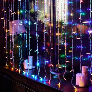 Гирлянда Занавес светодиодный с эффектом мерцания 3х2 м Соединяемый 240 светодиодов разноцветный свет белый провод ULD-C2030-240/TWK MULTI IP67 - фото 5