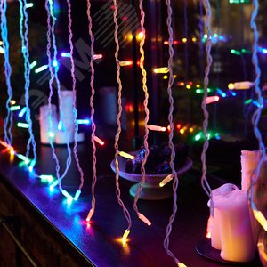 Гирлянда Занавес светодиодный с эффектом мерцания 3х2 м Соединяемый 240 светодиодов разноцветный свет белый провод ULD-C2030-240/TWK MULTI IP67 - фото 6