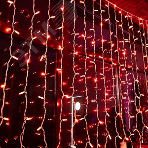 Гирлянда Занавес светодиодный со статическим свечением 3х2 м соединяемый 240 светодиодов красный свет белый провод ULD-C2030-240/SWK RED IP67 - фото 3