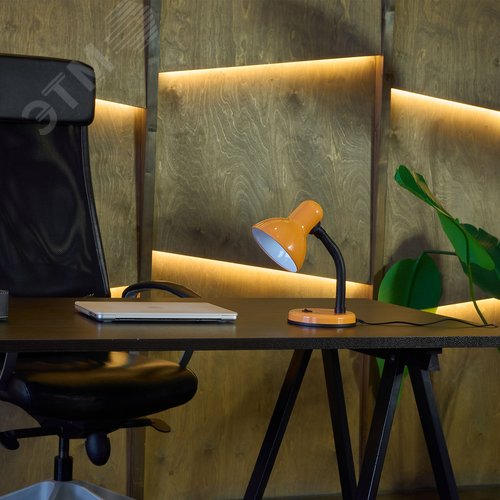 Светильник настольный. Цоколь Е27. Механический выключатель. Оранжевый. - фото 3