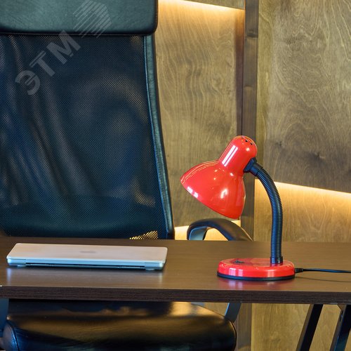 Светильник настольный. Цоколь Е27. Механический выключатель. Красный - фото 4