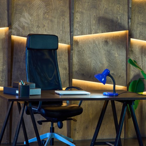 Светильник настольный. Цоколь Е27. Механический выключатель. Синий - фото 7