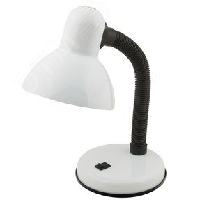 Светильник настольный. Цоколь Е27. Механический выключатель. Белый. - фото 1