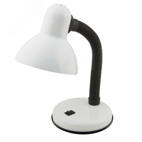 Светильник настольный. Цоколь Е27. Механический выключатель. Белый. - фото 2