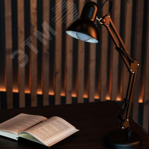 Светильник настольный TLI-221 BLACK 60Вт E27 черный,мех.выкл - фото 3