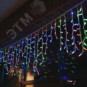 Бахрома светодиодная с эффектом мерцания 3 м соединяемая 200 светодиодов разноцветный свет белый провод ULD-B3010-200/TWK MULTI IP67 - фото 5