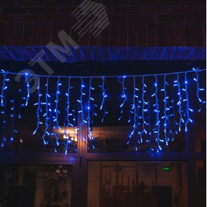 Бахрома светодиодная с эффектом мерцания 3м соединяемая 200 светодиодов синий свет белый провод ULD-B3010-200/TWK BLUE IP67 - фото 5