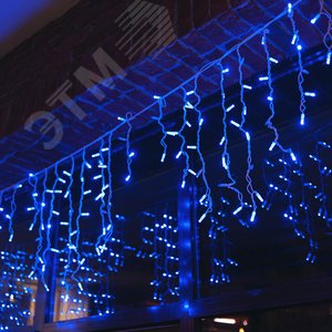 Бахрома светодиодная с эффектом мерцания 3м соединяемая 200 светодиодов синий свет белый провод ULD-B3010-200/TWK BLUE IP67 - фото 6