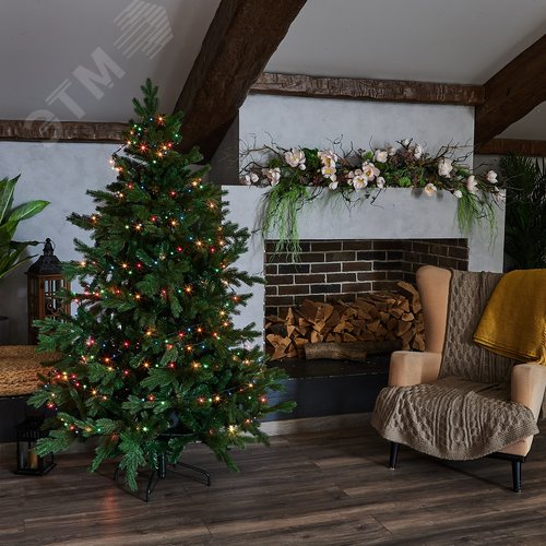 Гирлянда с контроллером 5 м 50 миниламп накаливания разноцветный свет зеленый провод UDL-S0500-050/DGA MULTI IP20 MINI - фото 6