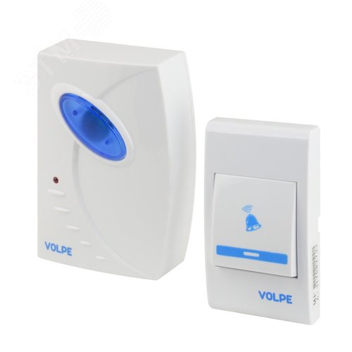 UDB-Q025 W-R1T1-16S-80M-WH Звонок беспроводной. 16 мелодий. Световая индикация. Радиус действия 80 метров. Блистерная упаковка. Белый.ТМ Volpe - фото 2