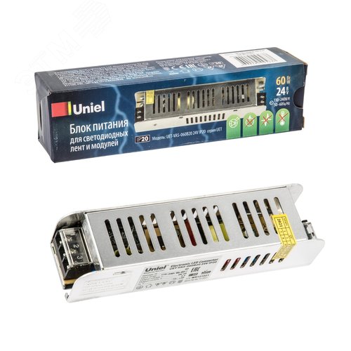 Блок питания 60Вт 24В Металлический корпус UET-VAS-060B20 24V IP20 - фото 5