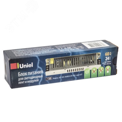 Блок питания 60Вт 24В Металлический корпус UET-VAS-060B20 24V IP20 - фото 4