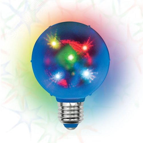 Светильник светодиодный Свечение 3D звёзды 220В Диаметр 8см ULI-Q308 1,5W/RGB/E27 ДИСКО ШАР 3D - фото 2