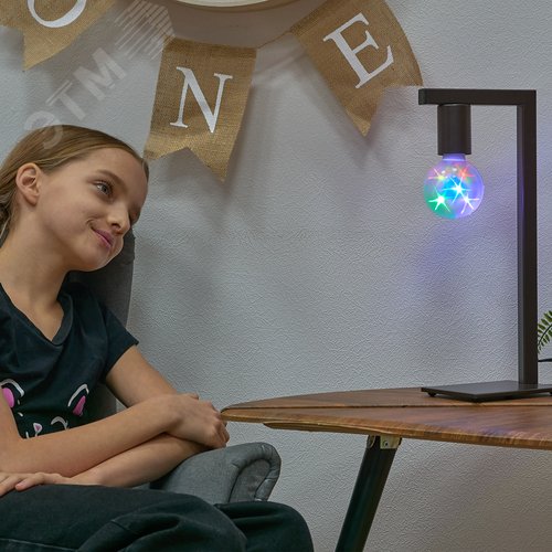 Светильник светодиодный Свечение 3D звёзды 220В Диаметр 8см ULI-Q308 1,5W/RGB/E27 ДИСКО ШАР 3D - фото 5